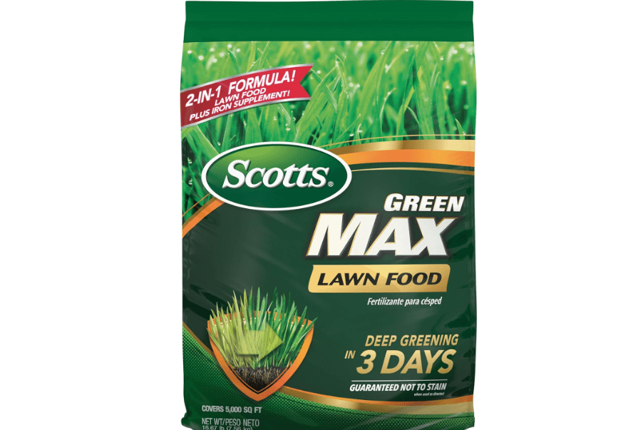 Scotts Green Max Lawn Food, Lawn Fertilizer Plus Iron Supplement for Greener Grass in 3 Days, 5,000 sq