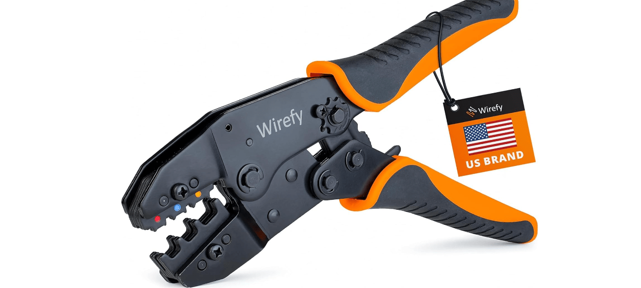 Wirefy Wire Crimping Tool For Insulated Electrical Connectors AWG 22-10 - Ratcheting Wire Crimper Tool - Crimp Tools - Ratchet Terminal Crimper