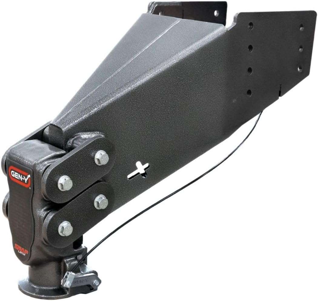 GEN-Y Hitch Rhino Fifth Wheel Pin Box with Gooseneck SnapLatch Coupler | 1,500-4,500 LBS Pin Weight Range - 30K LBS Towing Capacity - Compatable with 2 5/16" Gooseneck Ball - Silver