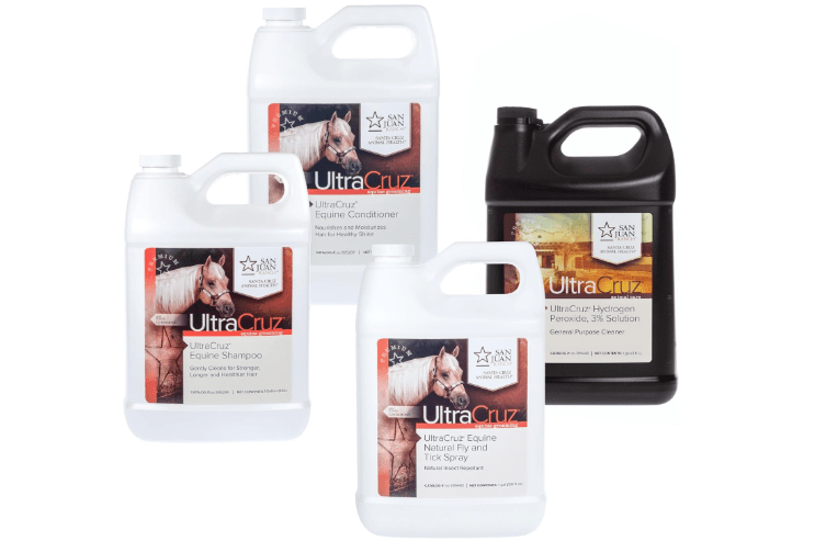 UltraCruz® Equine Shampoo, Conditioner, Hydrogen Peroxide, Fly & Tick Spray, 1 Gallon Each