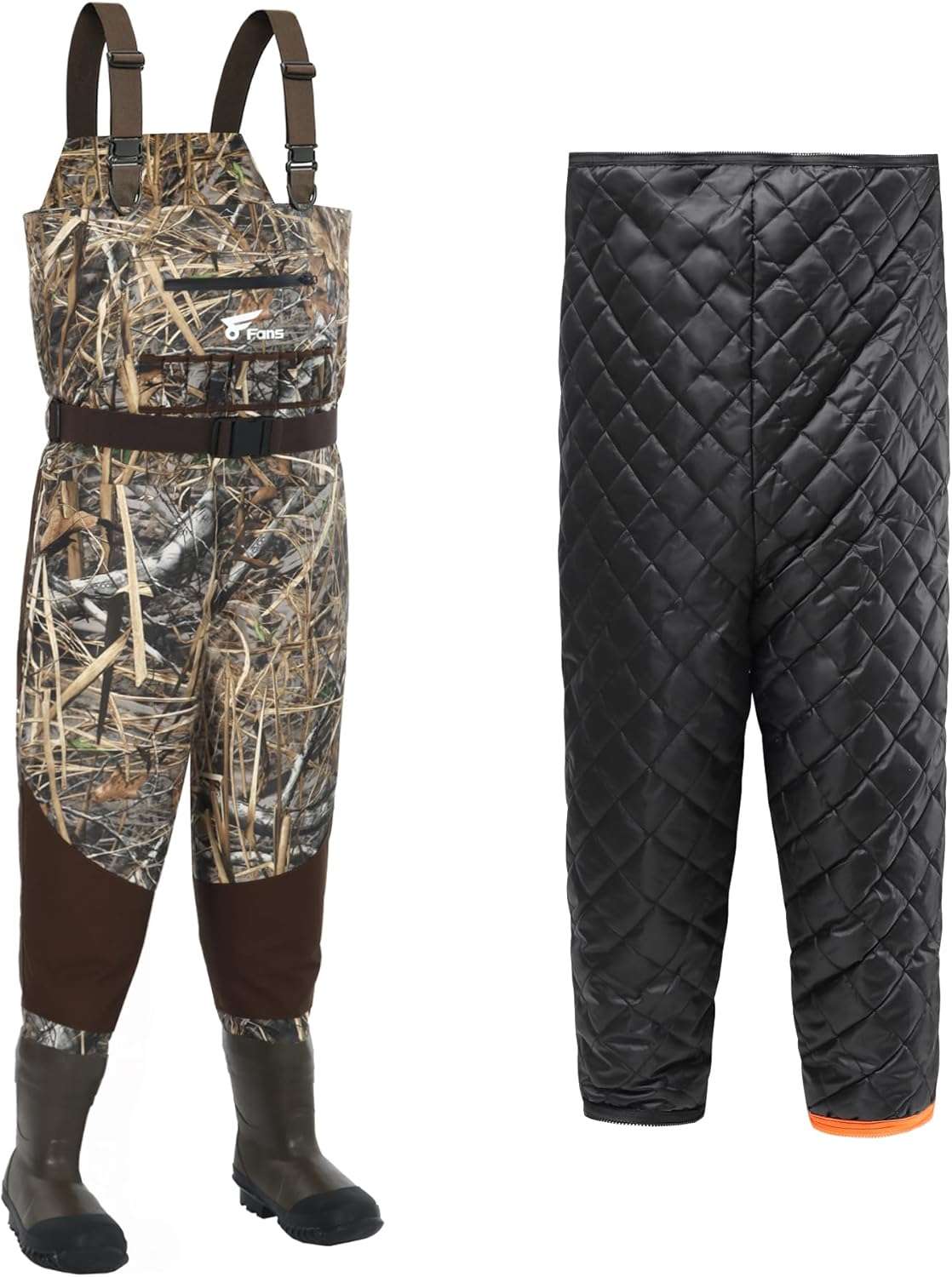 8 Fans Breathable Hunting Waders,1000G Insulation Boots with Removable Insulated Liner for Duck Hunting (Next Camo, 8-14)