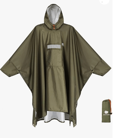 ANYOO Hooded Rain Poncho for Adults Waterproof Lightweight Rain Coat for Men Women Reusable Rain Jacket for Emergency Outdoor