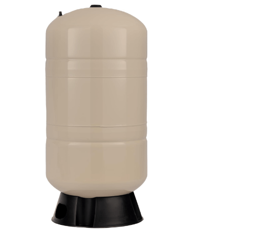 Red Lion RL34A 34-Gallon Vertical Pre-Charged Pressure Tank with Thermoplastic Base for Well Pumps, 1-Inch FNPT System Connection, Almond, 604683