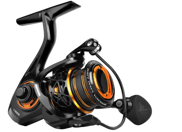KastKing Zephyr Spinning Reels – 7+1/6+1 BB – Carbon Fiber Drag – Stainless Steel Shaft – Aluminum & CNC Spool – Black/Green/Orange – Sizes 500/1000 SFS – Ultralight to Heavy-Duty