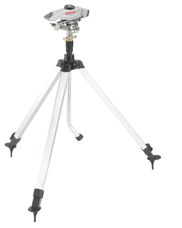 Gilmour Pro Telescoping Extra Large Area Circular Water Sprinkler for Lawn, Tripod Sprinkler with 8,500 sq ft Coverage, White/Black