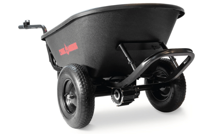 Electric Powered Wheelbarrow 350 LBS Capacity and 6 Cu FT Poly Tray 8 Hour Battery Life