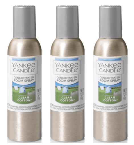 Yankee Candle Concentrated Room Spray, Clean Cotton, 1.5 OZ (Pack of 3)