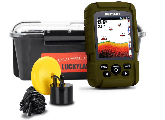 LUCKY Water Depth Fish Finders Waterproof Portable Fishing Fish Finder Display Handheld Ice Fishing Finder Sonar Sensor Transducer for Boat Kayak Sea Fishing