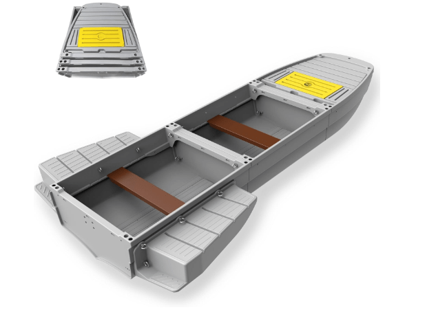 Fishing Boat, Folding Pontoon Boat, Fits in Car Trunk – Portable Modular Kayak, Seats 2-6, Motor-Ready, Sturdier Than Inflatable Boats – Ideal for Lure Fishing, Paddling Trip, Hunting, Rescue
