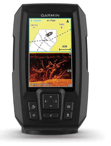 Garmin Striker 4cv with Transducer, 4" GPS Fishfinder with CHIRP Traditional and ClearVu Scanning Sonar Transducer and Built In Quickdraw Contours Mapping Software