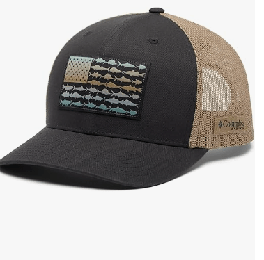 Columbia Unisex Unisex PFG Fish Flag Mesh Snap Back Hat, Shark/Fish Flag, One Size