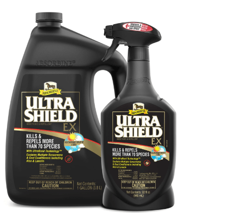 Absorbine UltraShield EX Combo 32oz Sprayer + 128oz Refill Insecticide, Kills & Repels Flies, Mosquitoes, Ticks, Fleas, Lice, Use on Horses, Dogs, Premises