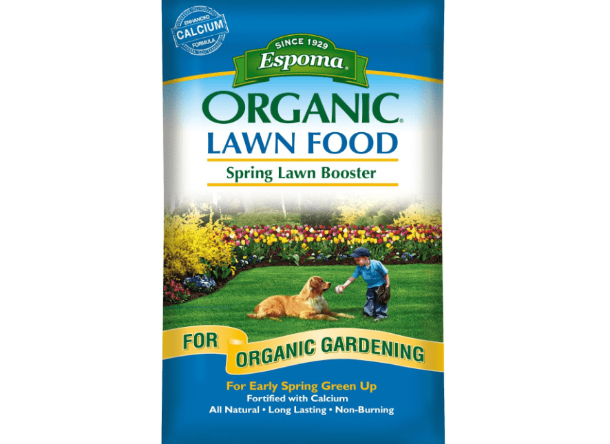 Espoma Organic Spring Lawn Booster 8-0-0 Natural & Organic Lawn Fertilizer. Long Lasting Slow-Release Nitrogen Enhanced with Calcium