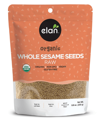 Elan Organic Sesame Seeds, Non-GMO, Vegan, Gluten-Free , 8 pack of 8.8 oz