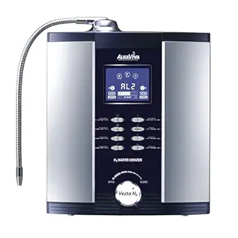 AlkaViva Vesta H2 Water Ionizer – 9-Plate Countertop Alkaline Water Machine – Hydrogen-Rich, UltraWater Filtration, pH Range 3.0–10.0+ (Black)