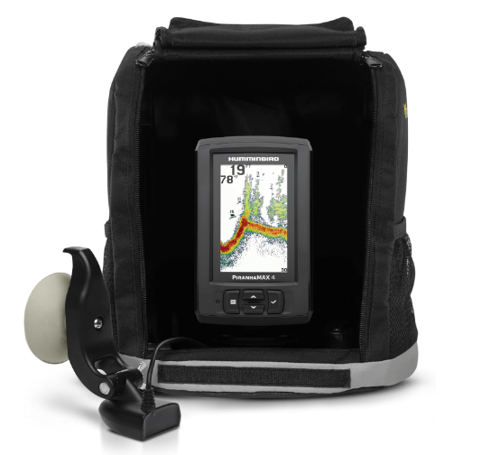 Humminbird PiranhaMAX 4 Fish Finder with Transducer, Dual Beam Sonar, Portable Carrying Case