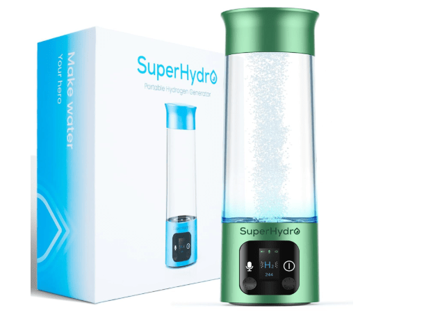 Hydrogen Water Bottle Generator - Up to 6000+ PPB Concentration - SPE/PEM Technology - Voice Reminder - Water Ionizer Machine Suitable for Travel, Daily and Office Drinking - 12oz (Green)