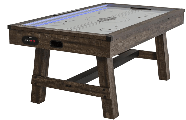 American Legend 72" Austin Air Hockey Table - LED Rails - Modern Walnut Finish - Electronic Scoring