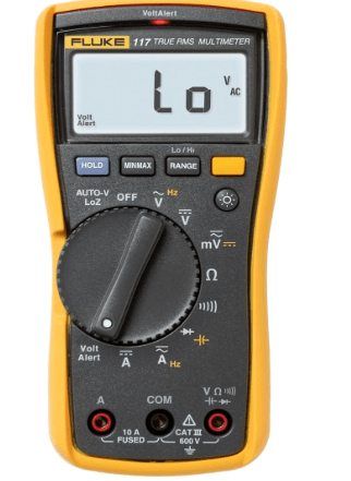 Fluke 117 Digital Multimeter, Non-Contact AC Voltage Detection, Measures Resistance/Continuity/Frequency/Capacitance/Min Max Average, Automatic AC/DC Voltage Selection, Low Impedance Mode
