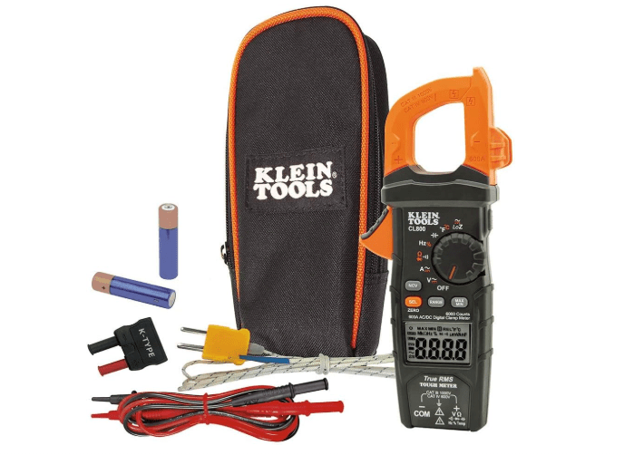 Klein Tools Digital Clamp Meter (CL800) + Voltage Tester Kit (80077) Bundle