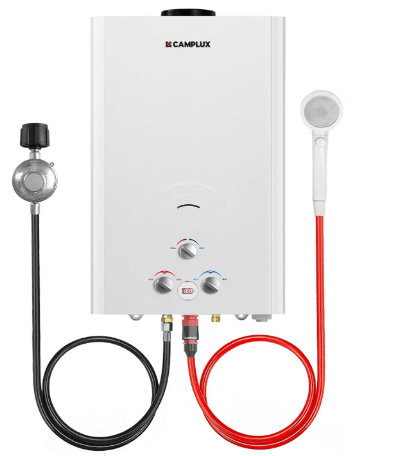 CAMPLUX Outdoor Tankless Water Heater Propane, 4.22 GPM Propane Tankless Water Heater, 16L Outdoor Water Heater for Camping, Remote Cabins, Tiny House & Mobile Home, 110,000 BTU, BW422