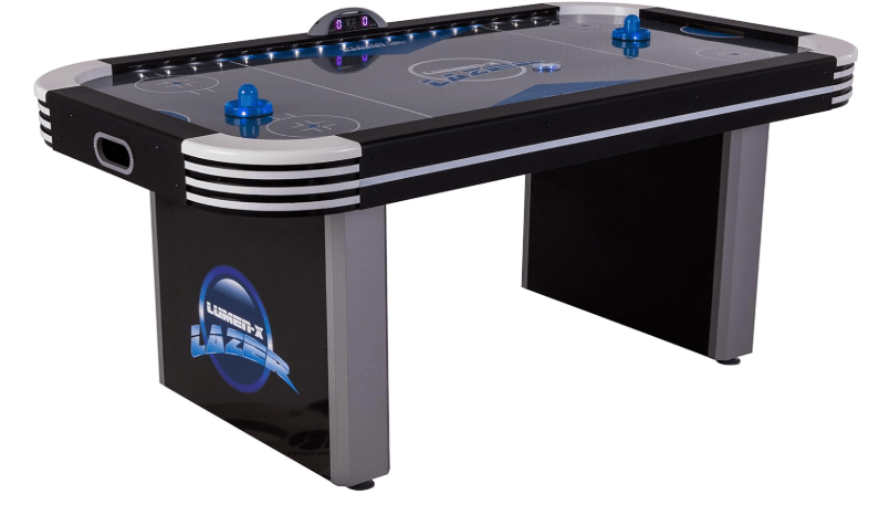 Triumph Sports Lumen-X Lazer 6' Interactive Air Hockey Table Featuring All-Rail LED Lighting and In-Game Music