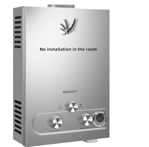 Tankless Water Heater Propane Gas, Outdoor Portable Hot Water Heater Instant Water Boiler with Digital Temperature Display For Camping Bathroom (6L)