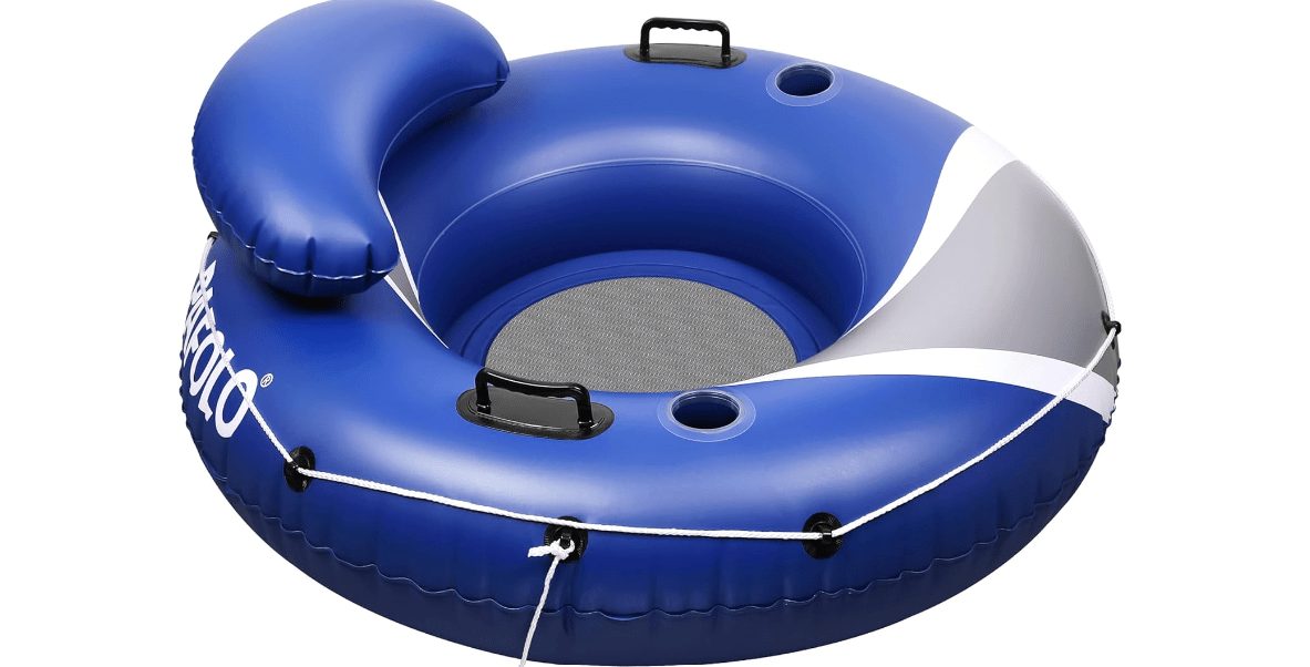 River Tubes for Floating Heavy Duty, Pool Float Adult,53" Inflatable Float Tube for Beach Lake Rafting, River Floats with Mesh Bottom
