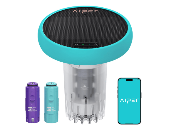 AIPER HydroComm Smart Pool Monitor, 24/7 Digital Water Testing for Pools, Hot Tubs & Spas, 5-in-1 Accurate Testing, App Control, Customized Optimization Tips, Blue