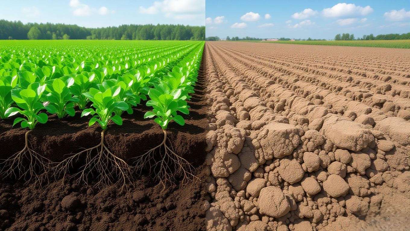 Comparison of improved vs compacted soil after field cultivator use