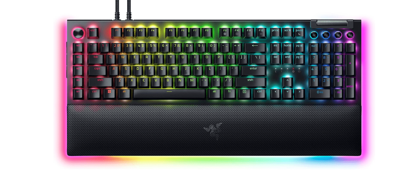 Razer BlackWidow V4 Pro Wired Mechanical Gaming Keyboard: Yellow Switches Linear & Silent - Doubleshot ABS Keycaps - Command Dial - Chroma RGB - Magnetic Wrist Rest - Snap Tap 