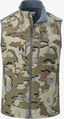 KUIU Guide PRO Vest – Wind & Water-Resistant Soft Shell Hunting Vest, Durable & Quiet with Fleece Lining for Cold Weather