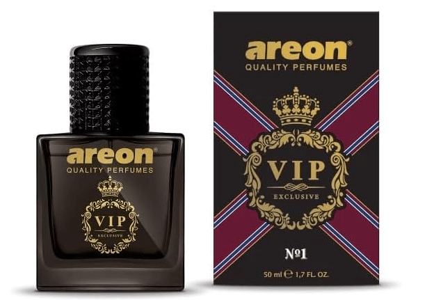 AREON VIPB01 Car Perfume 1.7 Fl Oz. (50ml) Glass Bottle Car Air Freshener Spray, VIP № 1 (Black Package)