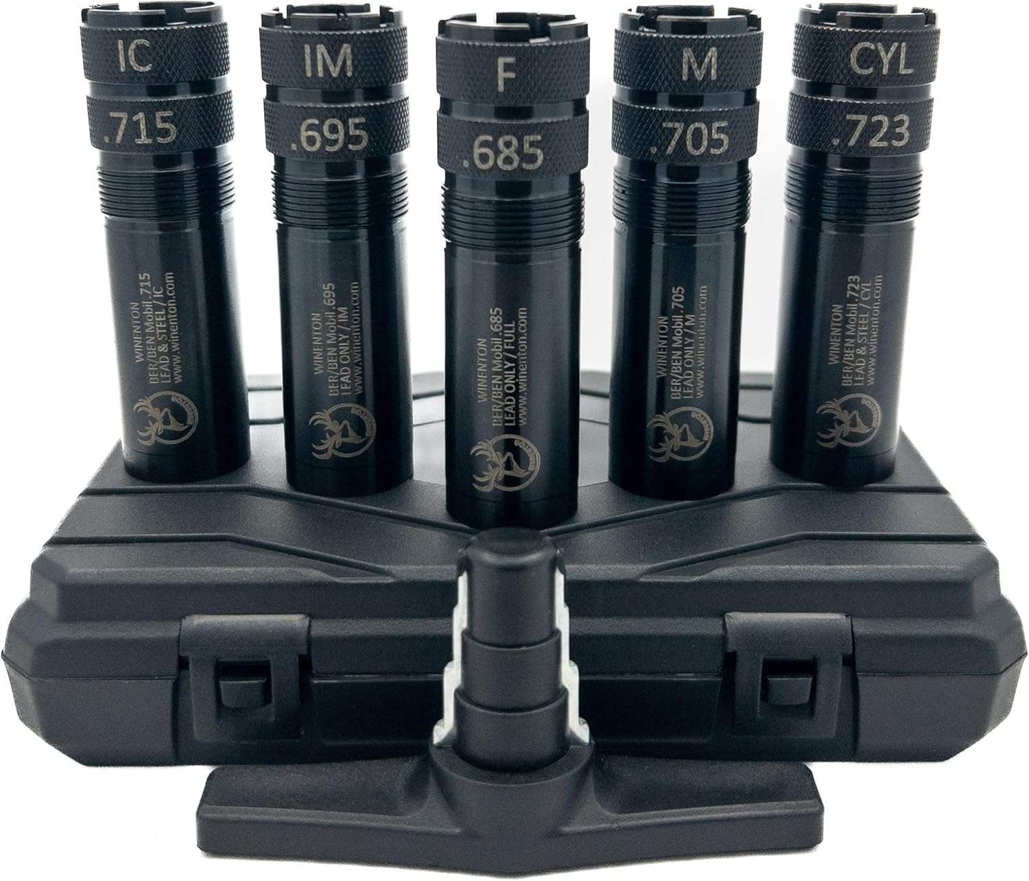 Winenton™ Extended Choke Tubes Set Compatible with BER/Ben Mobil for 12Ga Shotguns, 5 pcs Tubes, Black 