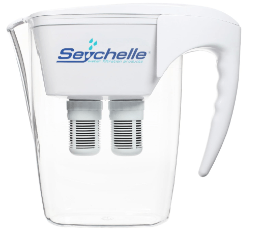 Seychelle pH2O Alkaline Water Filter Pitcher - pH Enhancing Filtration - USA-Made Filter, 64oz