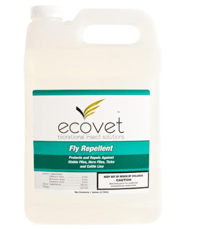 Ecovet Horse Fly Spray Repellent/Insecticide (Made with Food Grade Fatty acids), 1 Gallon