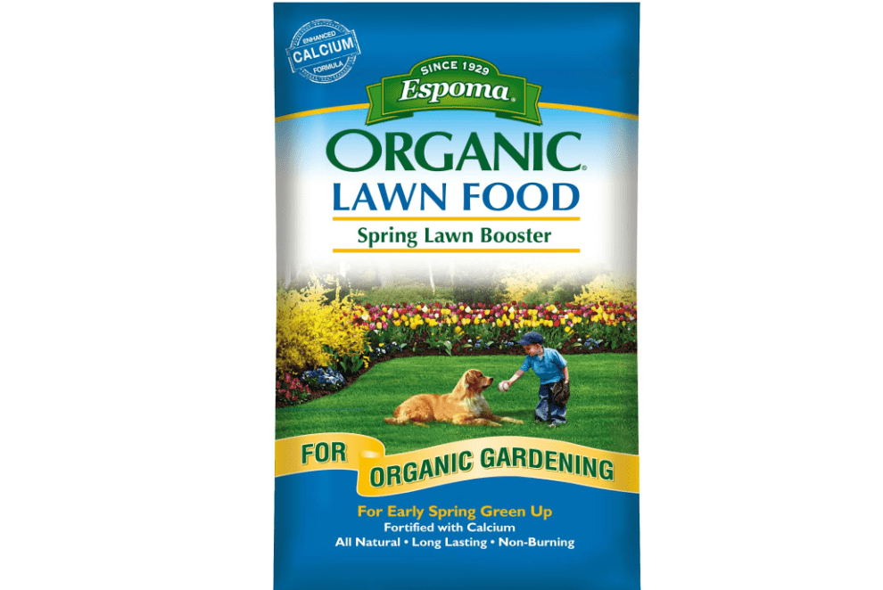 Espoma Organic Spring Lawn Booster 8-0-0 Natural & Organic Lawn Fertilizer. Long Lasting Slow-Release Nitrogen Enhanced with Calcium. 30 lb. Bag Covers up to 5,000 Sq
