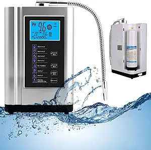 Alkaline Water Ionizer Machine, Home Filtration Produces pH 3.5-10.5 Water, 7 Water Settings, Up to -500mV ORP, 6000L Per Filter,Auto-Cleaning,Intelligent Voice,Silver