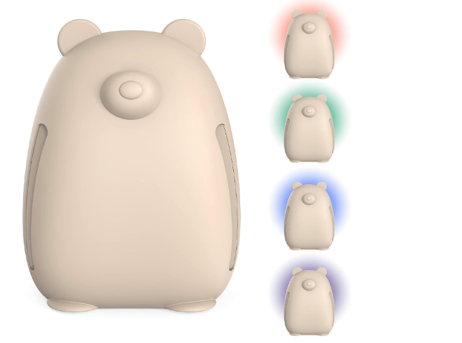 Pure Enrichment PureBaby Kids Bear Air True HEPA Air Purifier - Energy Star Rated, 4 Stage Filtration, UV-C Light, Night Light for Medium-Large Rooms - Baby Nurseries, Kid Bedrooms (Sweet Oat)