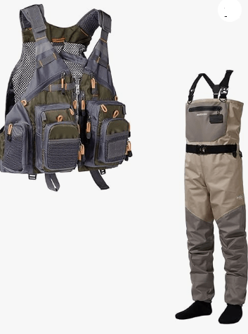 BASSDASH Strap Fishing Vest & FW08 Men’s Breathable Waders