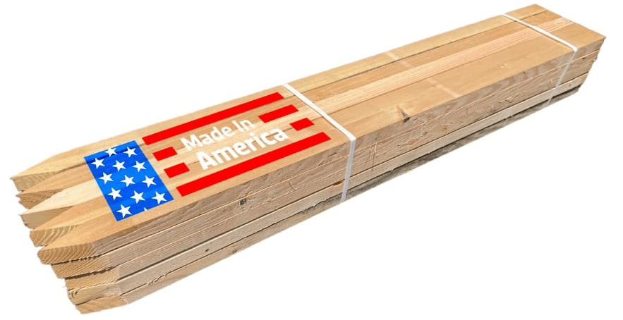 Sandbaggy 48" Wooden Grading Stakes - Made in The USA - 2" Thick Heavy Duty for Construction, Gardening, Surveying, Concrete Forms - Douglas Fir Wood (25 Stakes, 2" x 2" x 48")