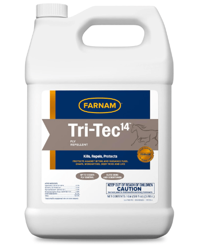 Farnam Tri-Tec 14 Fly Spray for Horses – Long-Lasting Insect Repellent Kills and Repels Flies, Gnats, Ticks & Mosquitoes, Conditions Coat – Up to 14 Days Protection – 128 oz