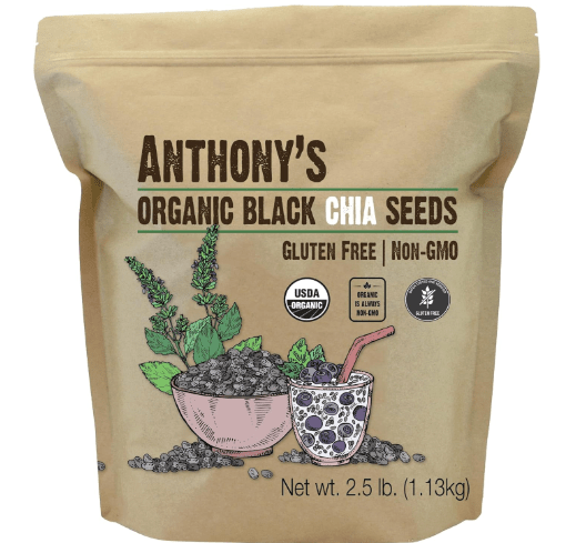Anthony's Organic Chia Seeds, 2.5 lb, Gluten Free, Vegan, Keto Friendly