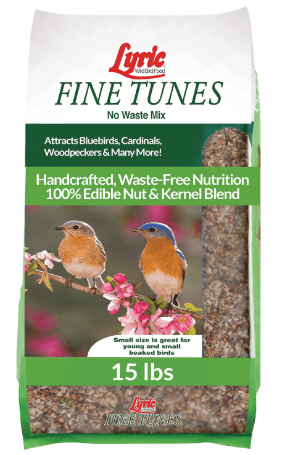 Lyric Fine Tunes Wild Bird Seed - No Waste Bird Food Mix - Attracts Bluebirds, Finches, Chickadees & More - 15 lb. Bag