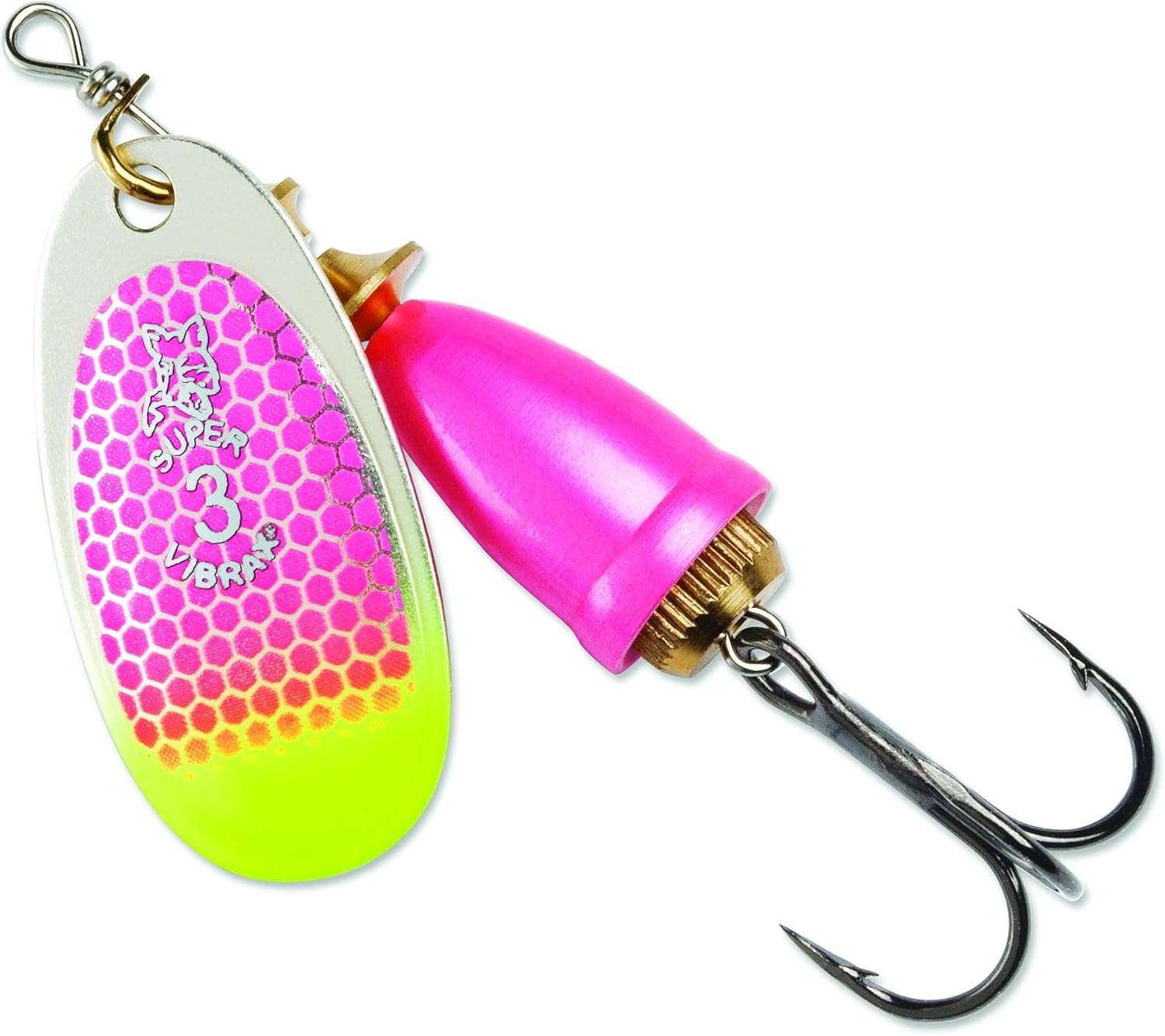 Blue Fox Classic Vibrax 04 Tackle, Pink Scale Chartreuse Tip UV, 3/8