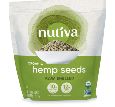 Nutiva Organic Raw Shelled Hemp Seed, USDA, Non-GMO, Non-BPA, Whole 30 Approved, Vegan, Gluten-Free & Keto, 10g Protein and 12g Omegas per Serving for Salads, Smoothies & More, 48 Ounce
