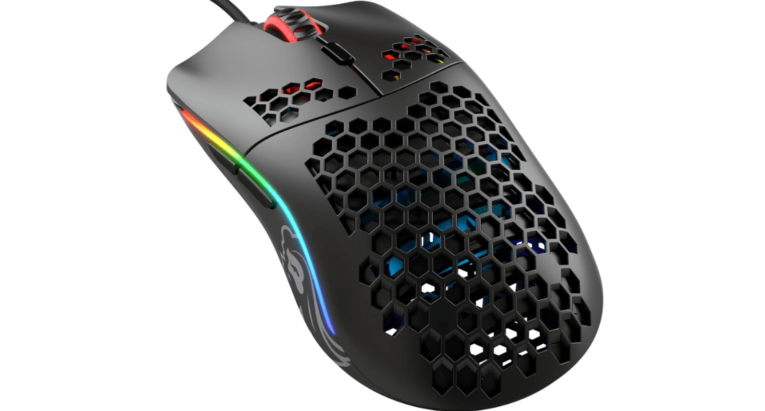 Glorious Model O- (Minus) Compact Wired Gaming Mouse - 58g Superlight Honeycomb Design, RGB, Pixart 3360 Sensor, Ambidextrous, Omron Switches - Matte Black 