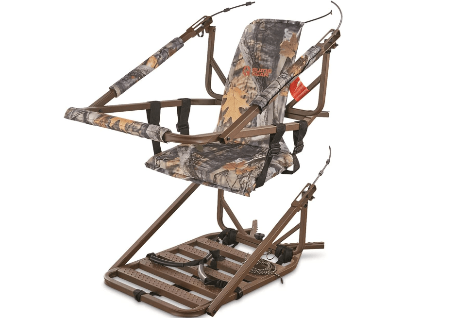Guide Gear Deluxe XL Climber Tree Stand Chair for Hunting Cushion Seat, Hunting Gear Equipment Accessories, Camo 