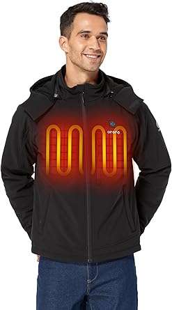 Ororo Men’s Softshell Heated Jacket with Detachable Hood