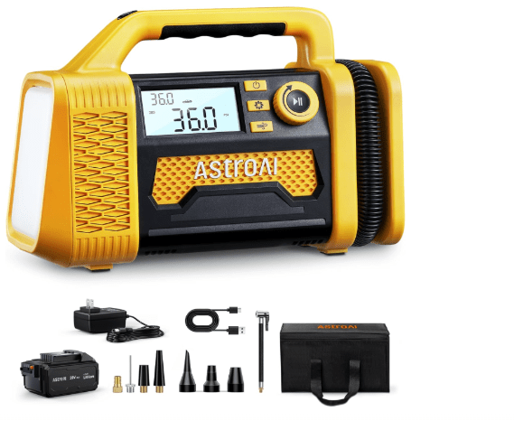 AstroAI TC3 Air Compressor Portable Tire Inflator Offroad Air Compressor for Truck 150PSI with Digital Display Air Pump for Car Heavy Duty for 4x4 Vehicle, RV, SUV, Car Accessories Yellow